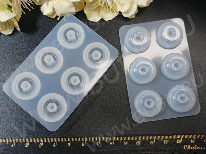 Молд 160 для эпоксидной смолы 76*51*10мм Бусина Абакус Рондель Пандора 16*8мм (силикон)