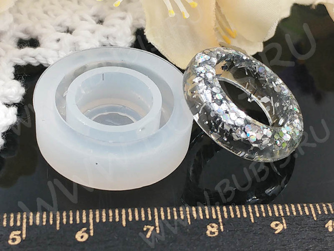 Молд 186 для эпоксидной смолы Кольцо простое 26*26*8,5мм (силикон)