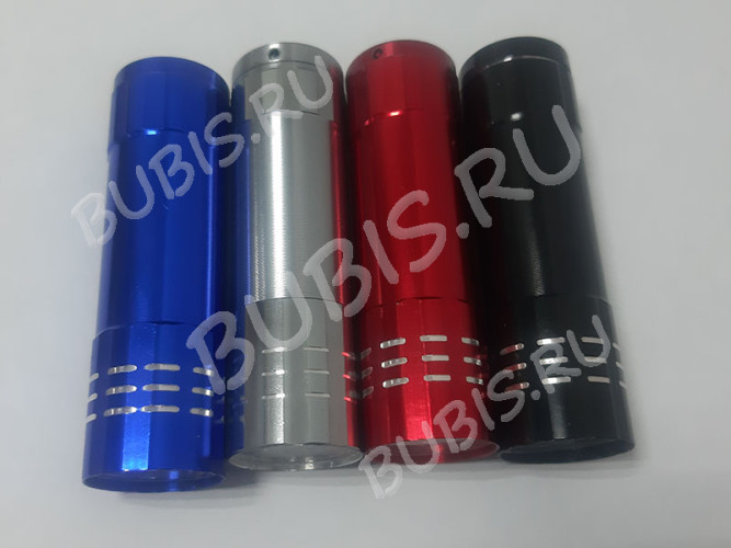 УФ лампа 06 6Вт 9 LED фонарик 8,3*2,4см серебристый (инструменты для смолы)