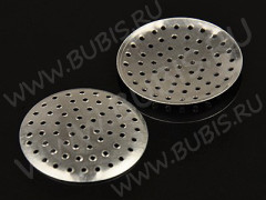 Основа (заготовка) для броши №121 для кольца ситечко 28*28 цвет платины (Aluminum) (10шт)