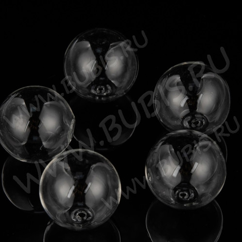 Пузырь стеклянный 49 Сфера с одним отверстием (1,5-2,5мм) 28мм прозрачный (стекло)