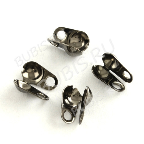 Зажимы №39 Калотты Концевики 7,5*5мм чёрный никель (Iron) (50шт) 