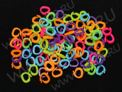 Замочки 03 с ЗАСТЁЖКОЙ!!! Loom Bands для браслетов 10,5*9,5*2,5мм МИКС цветов непрозрачные (пластик) (10шт.)