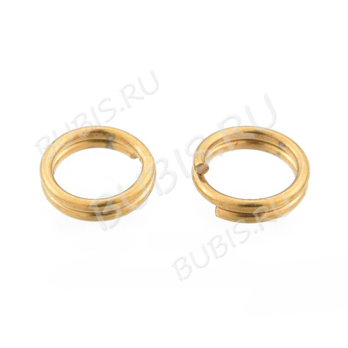 Колечки двойной крутки 5мм золотистые (Хирургическая ювелирная сталь) (20шт)