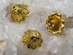 121 Шапочка Тюльпанчик 15*15*10мм античное золото (литьё)