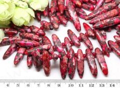 Бусина каменная Клык 13 32-36мм Варисцит красный (камни)