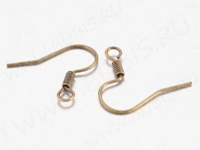 (СКИДКИ!!!) Швензы-крючки №003 без шарика 15*15мм античная бронза, БЕЗ НИКЕЛЯ (Iron) (10 пар)