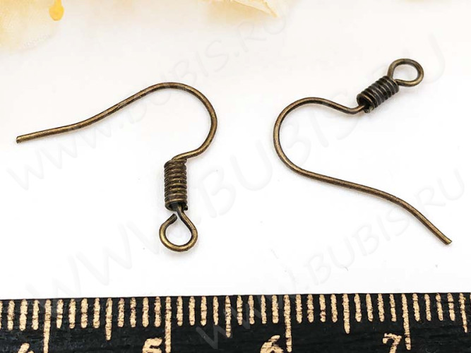 (СКИДКИ!!!) Швензы-крючки №003 без шарика 15*15мм античная бронза, БЕЗ НИКЕЛЯ (Iron) (10 пар)