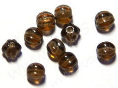 Бусина Тыковка 01 округлая 4,5*4,5*4,5мм коричневая прозрачная (стекло) (50шт)