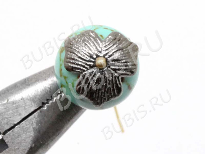 (СКИДКИ!!!) 117 Шапочка Лепестки 11*11*2,5мм чёрный никель (литьё) (10шт)