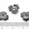 Купить (СКИДКИ!!!) 117 Шапочка Лепестки 11*11*2,5мм чёрный никель (литьё) (10шт) с доставкой по России