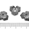 Купить (СКИДКИ!!!) 117 Шапочка Лепестки 11*11*2,5мм чёрный никель (литьё) (10шт) с доставкой по России
