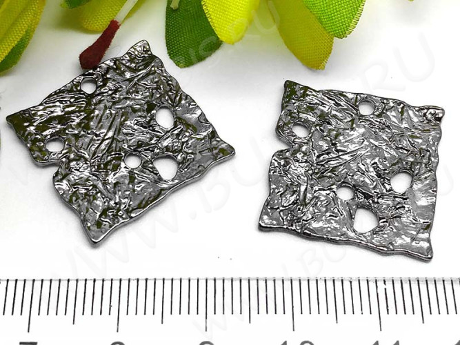 263 Коннектор квадрат 21*21*1,3мм чёрный никель (литьё)