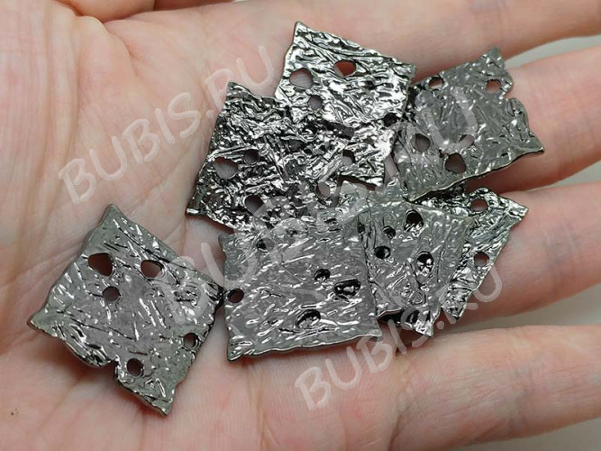 263 Коннектор квадрат 21*21*1,3мм чёрный никель (литьё)