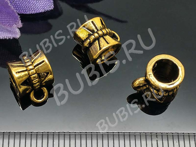 (СКИДКИ!!!) Бусина с петлёй 025 Бейл 9,5*7*7мм античное золото (литьё) (10шт.)