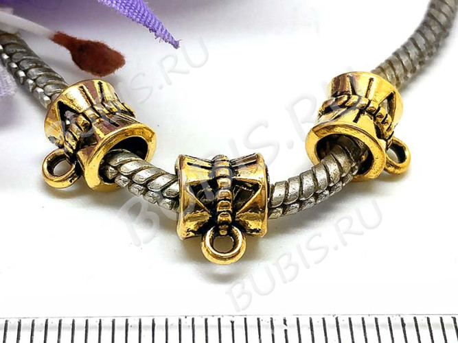 (СКИДКИ!!!) Бусина с петлёй 025 Бейл 9,5*7*7мм античное золото (литьё) (10шт.)