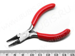 Круглогубцы 02 МИНИ 80мм чёрный никель+красный (инструменты для бижутерии)