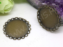 Подвеска-сеттинг Круг 35 коннектор (сеттинг 30мм) 34,5*34,5*3мм античная бронза (Brass)