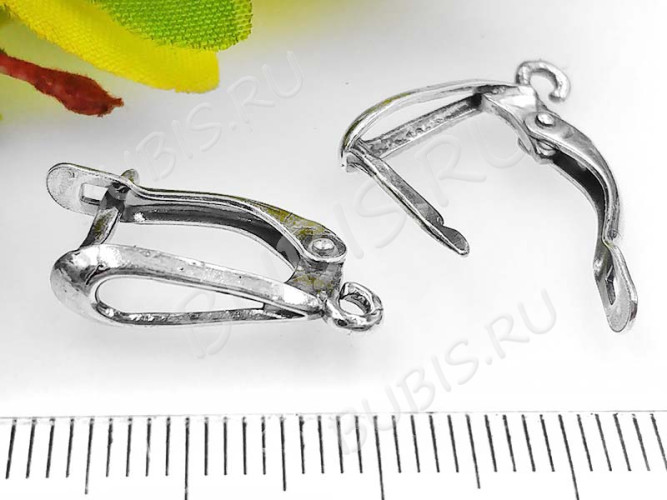 Швензы с английским замком №84 Капля прямая 21*13*5мм античное серебро (Brass) (1 пара)