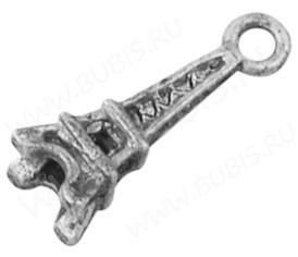 (СКИДКИ!!!) Подвеска Эйфелева башня 04 3D 13*5*4мм античное серебро (литьё) (10шт.)