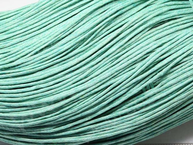(СКИДКИ!!!) Вощёный х/б шнур 1мм светло-бирюзово-голубой (ок. 70м)