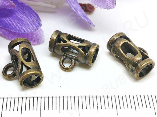 (СКИДКИ!!!) Бусина с петлёй 085 Бейл ажурный 14*11*7мм античная бронза (литьё) (10шт.)