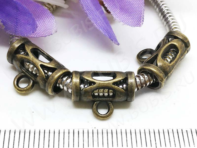 (СКИДКИ!!!) Бусина с петлёй 085 Бейл ажурный 14*11*7мм античная бронза (литьё) (10шт.)