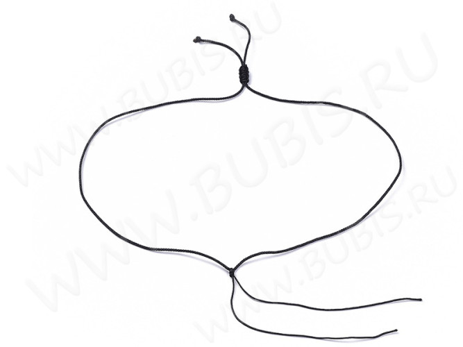 Шнур с замочком 16 нейлоновый круглый черный (40-55см)