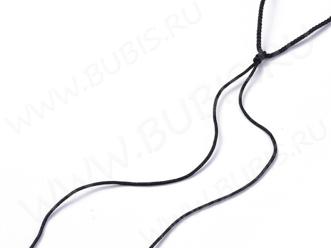 Шнур с замочком 16 нейлоновый круглый черный (40-55см)