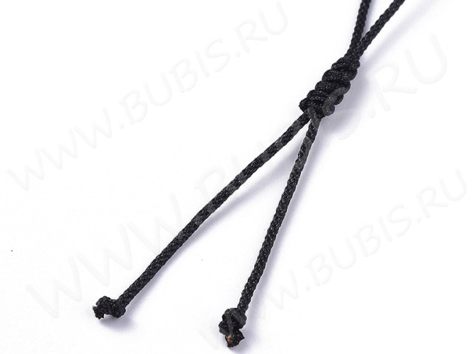 Шнур с замочком 16 нейлоновый круглый черный (40-55см)