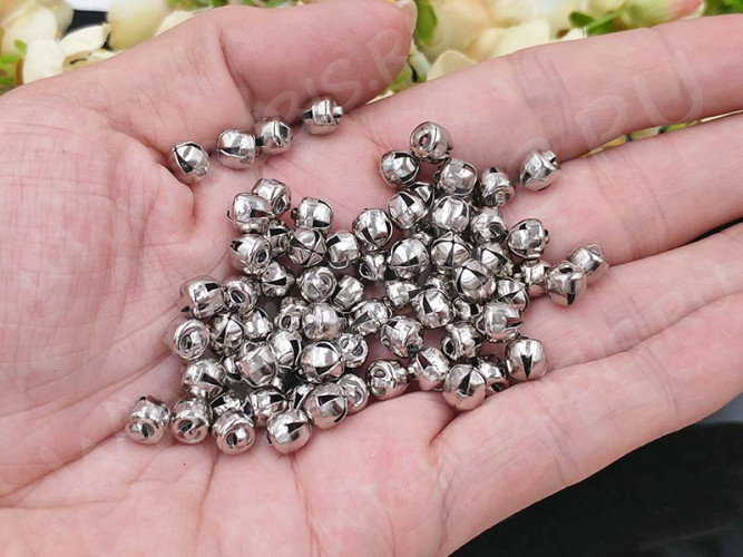 Подвеска Бубенчик 04 3D маленький 6,8*6мм цвет платины (Iron) (10шт)