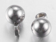 Подвеска Шарик Окончание для цепочки 9*6*6мм цвет платины (Хирургическая сталь)