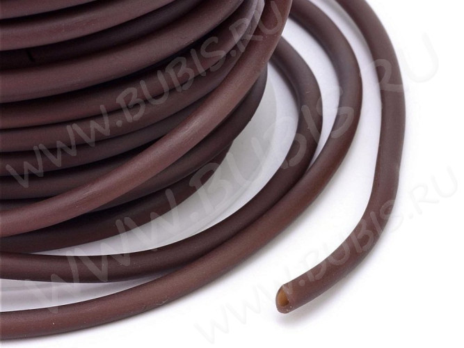 Полиуретановый шнур 13 3мм ПОЛЫЙ коричневый матовый (1м)
