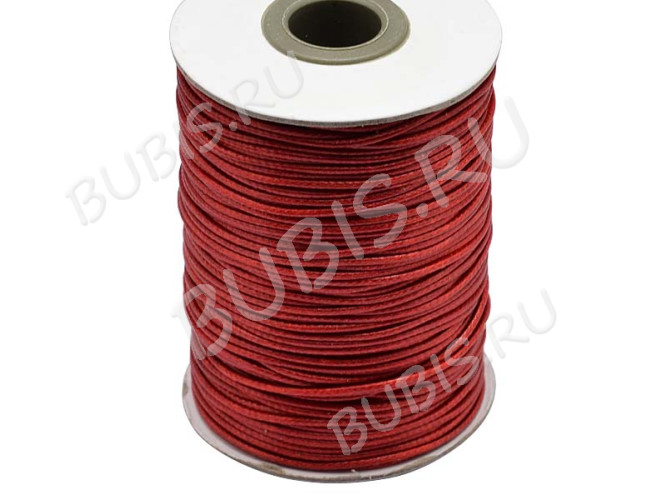 (ОПТ) Вощёный полиэстеровый шнур 02 "корейский" 1мм красный (75м)