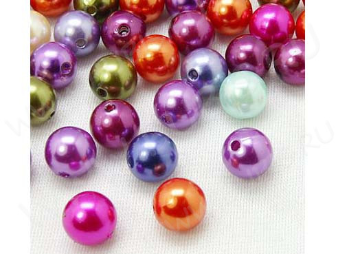 (СКИДКИ!!!) Бусина Округлая 19 "Жемчуг" 10мм микс (акрил) (50шт.)