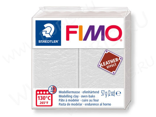 Полимерная глина FIMO Leather-Effect светло-серый 8010-029 (57г)