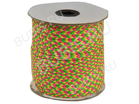 Шнур кожаный 24 кожзам плетёный плоский 4*1,5мм яркий мультиколор (1м)