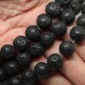 Купить Бусина округлая 12мм Лава вулканическая чёрная (камни) с доставкой по России
