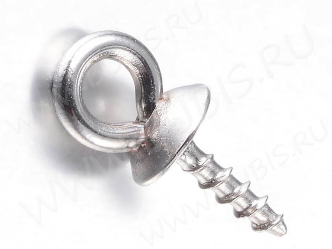 Держатель кулона 094 Штифт винтовой со шляпкой 10*5*1,3мм цвет платины (Хирургическая Сталь)