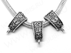 Бусина с петлёй 038 Бейл 18,5*8,5*6,5мм античное серебро (литьё)