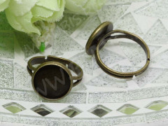 Основа (заготовка) для кольца 103 17мм с сеттингом 12мм античная бронза (Brass)