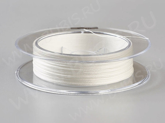 (ОПТ) Вощёный полиэстеровый шнур нить высокой прочности 0,1мм белый (100м)