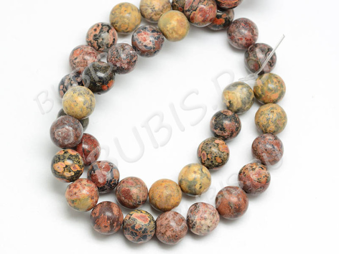 (ОПТ) Бусина округлая 8мм Яшма Леопардовая (камни) (НИТЬ)
