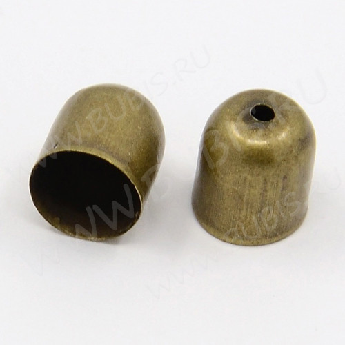 Концевик 123 шапочка 9*8мм античная бронза (Iron) (10шт)