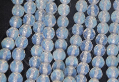 (ОПТ) Бусина округлая ГРАНЁНАЯ 6мм Лунный камень синт. (Опалит) (камни) (НИТЬ)