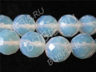 (ОПТ) Бусина округлая ГРАНЁНАЯ 6мм Лунный камень синт. (Опалит) (камни) (НИТЬ)