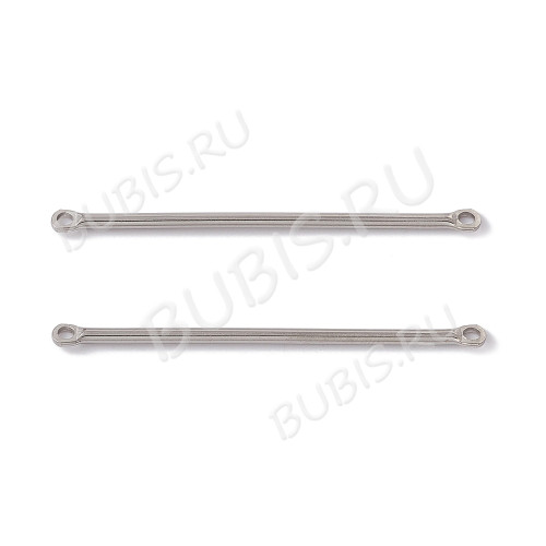 377 Коннектор палочка прямая гладкая 30*2,5*1,5мм цвет платины (Хирургическая сталь)