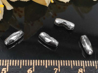 Замочек Фиксатор для шариковой цепочки 10 стальной (для цепочки 2,4-3,2мм) 10,5*4мм цвет платины (Хирургическая сталь)(20шт)