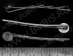 Основа (заготовка) для заколки №12 &quot;невидимка&quot; с платформой 7-8мм 42,5*7*4,5мм цвет платины (Iron)