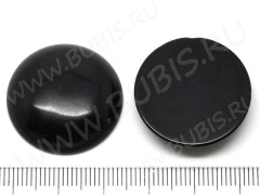 Кабошон каменный 083 Круг 26*26*6мм Агат чёрный пресс. (камни)